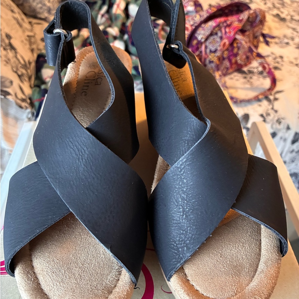 Elegant Black Leather Sandals